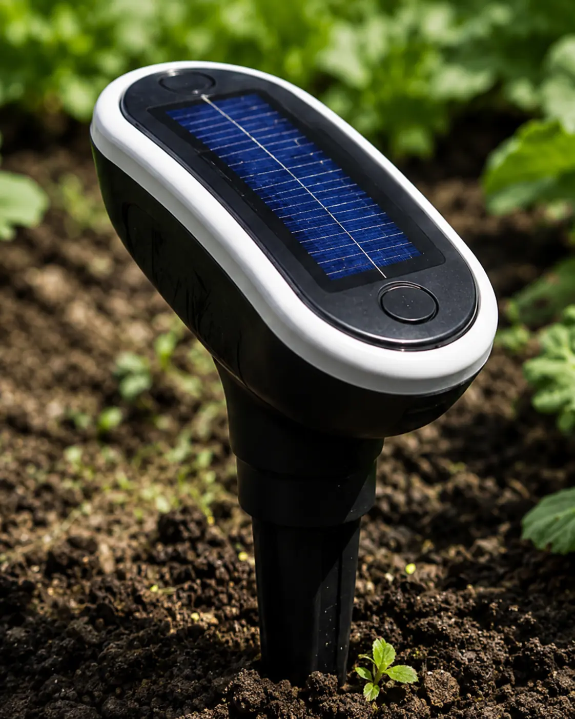 A small outdoor sensor powered by a solar cell